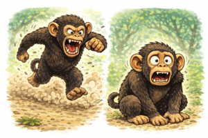 Primate ante una amenaza en estado de inmovilización: respuesta de bloqueo del sistema nervioso vegetativo