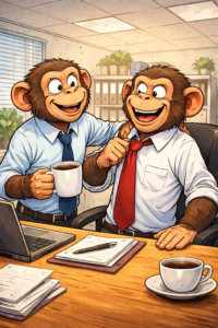 Dos primates en una oficina con contacto amable: co-regulación y sensación de seguridad del sistema nervioso vegetativo